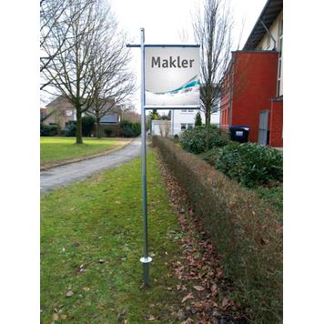 Összedugható acél bannerkeret rendszer „Makler”