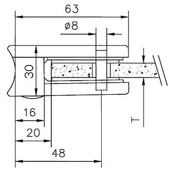 Üvegcsíptető csövekre (48,3, 6 és -50,8 mm o / 6 és 8 mm) szereléshez