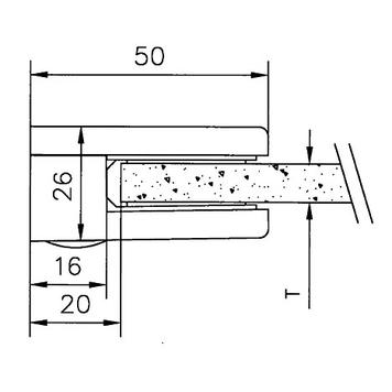 Üvegcsíptető falakra (6, 8 und 10 mm) szereléshez